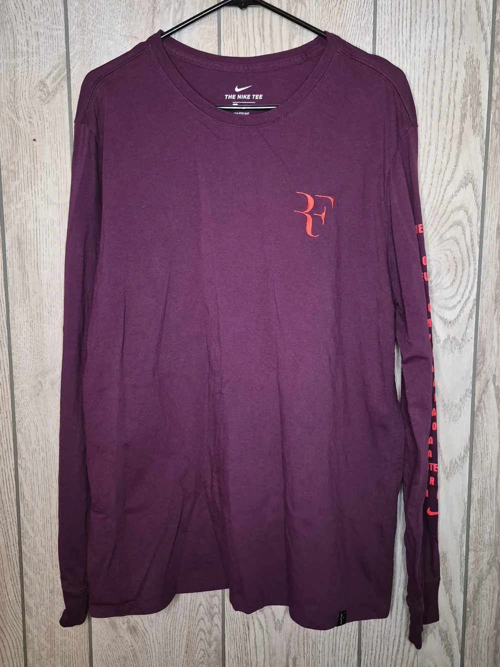Nike Men's Long Sleeve Burgundy RF Logo Tee